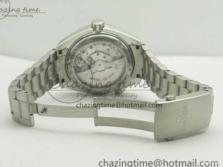 0306 Planet Ocean 600M Co-Axial GMT 43.5mm VSF 1:1 Best Edition Black Dial Orange Markers on SS Bracelet A8605 Super Clone Elegant 8024